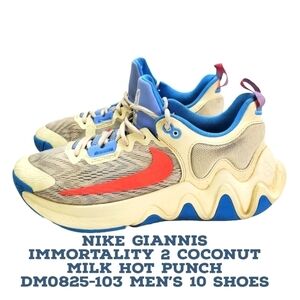 Nike Giannis Immortality 2 Coconut Milk Hot Punch DM0825-103 Men’s 10 Shoes
